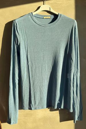 Essential Cashmere Blend Sheer Layering Top Denim